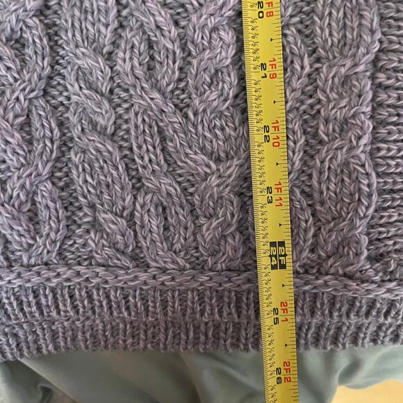 Aran Sweater Market Women's Fairisle Merino Wool Knit Hoodie Gray XL NWT - Picture 8 of 8